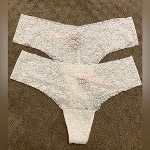Victoria’s Secret PINK lace thongs.